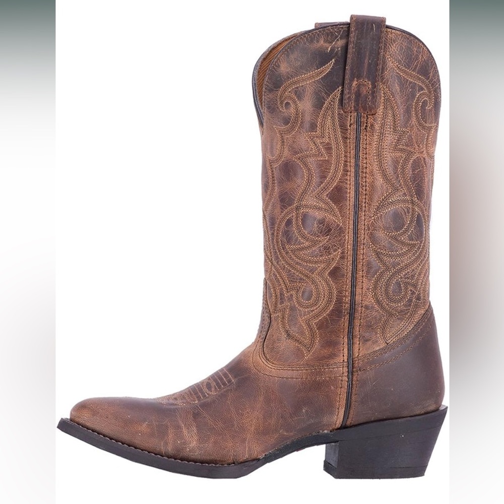 Laredo Womens Maddie Round Toe Boots Mid Calf 1-2" heel - Black, size 8.